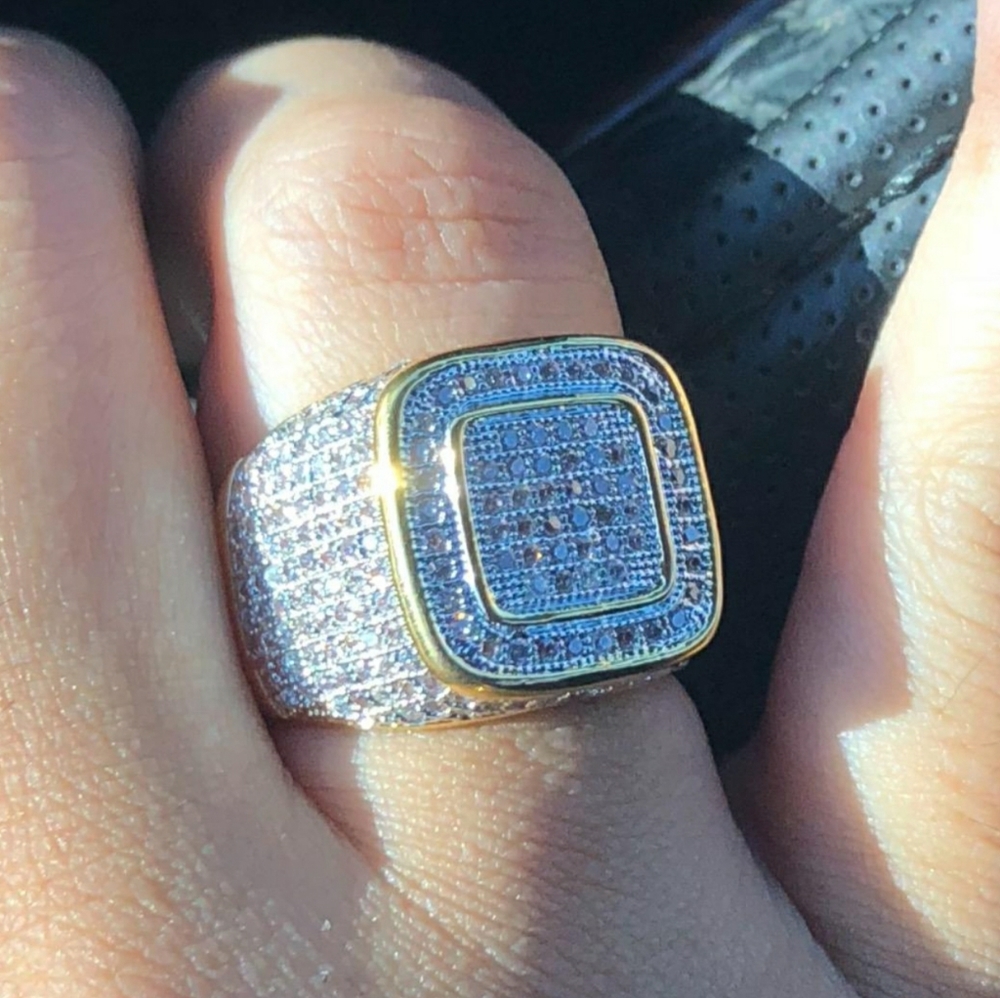 Luxury Style ICED Statement Ring 18k Gold ...